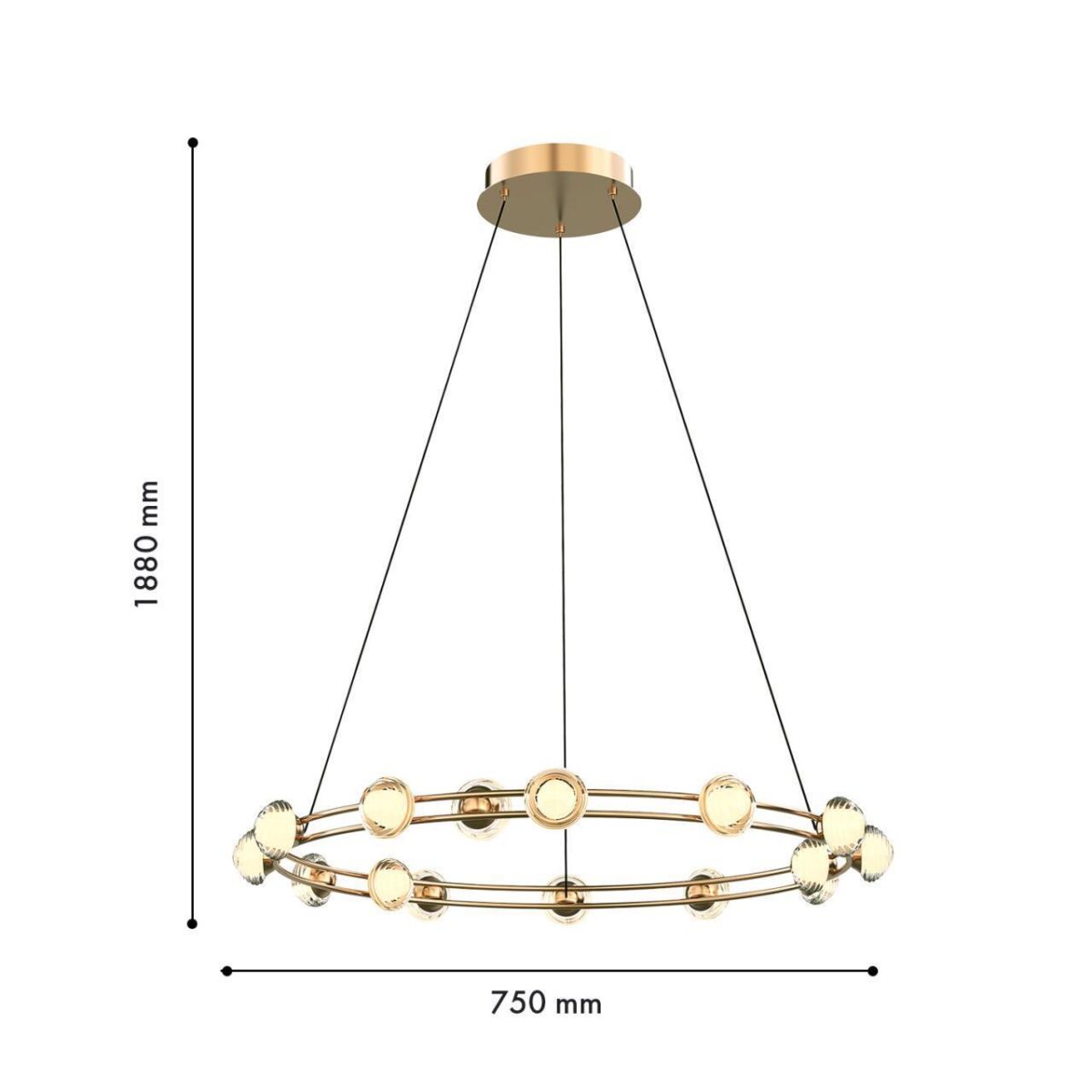 4382-15P, подвесная люстра, D750xH1880, 15xLEDx3.6W, 3850LM, 4000K, CRI>90, included — изображение 3
