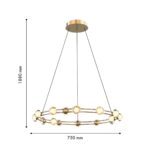 4382-15P, подвесная люстра, D750xH1880, 15xLEDx3.6W, 3850LM, 4000K, CRI>90, included — изображение 3