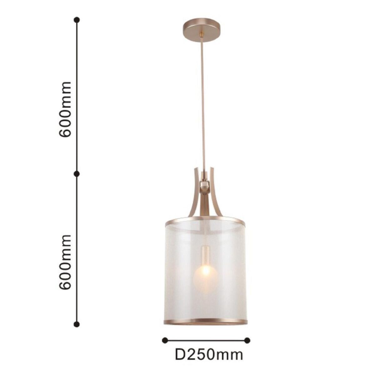 2551-1P, подвес, D250xH600/1200, 1xG9x40W, excluded — изображение 3