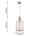 2551-1P, подвес, D250xH600/1200, 1xG9x40W, excluded — изображение 3