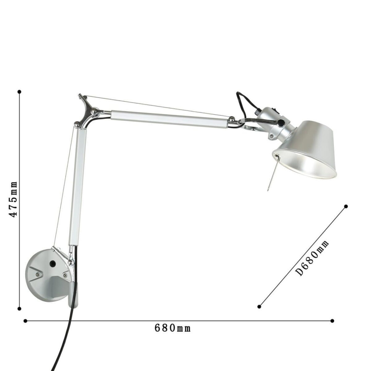 1870-1W, настенный светильник, D680xW680xH475, 1xE27x40W, excluded — изображение 3