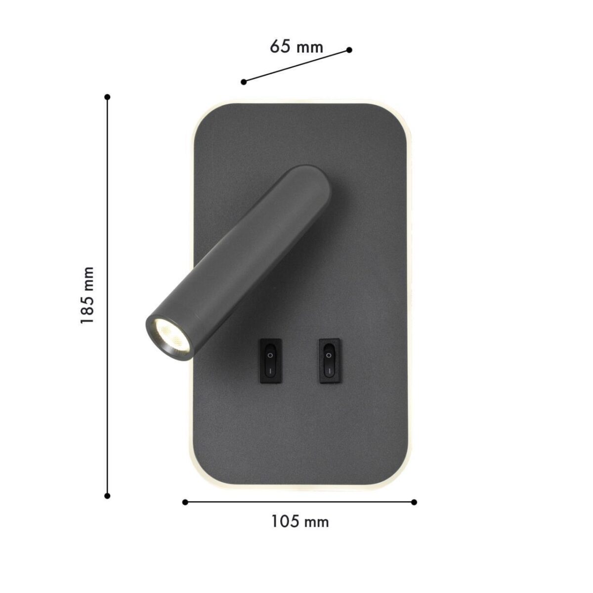 4499-2W, настенный светильник, D65xW105xH185, LEDx3W + LEDx5W, 480LM, 4000K, included, switch — изображение 2