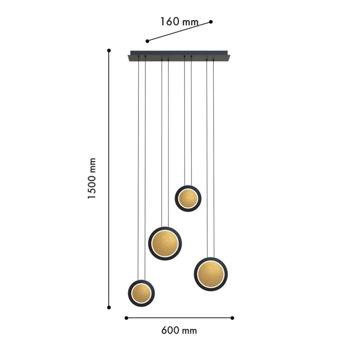 4562-4P, подвесная люстра, L600xW160xH1500, LEDx30W, 1800LM, 4000K, included — изображение 2