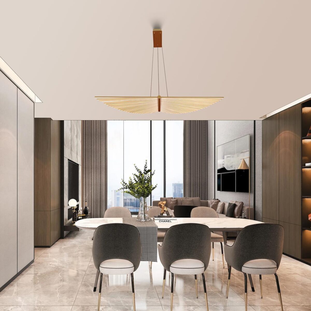 4380-1P, подвесная люстра, L1500xW380xH1980, LEDx120W, 7200LM, 4000K, CRI>90, included — изображение 5