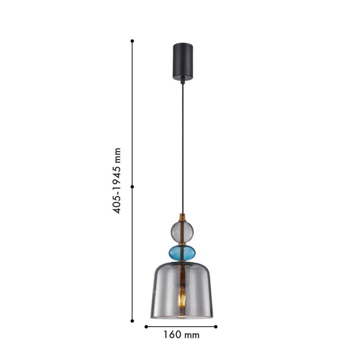4342-1P, подвес, D160xH405/1905, 1xE27x40W, excluded — изображение 2