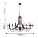 2590-12P, подвесная люстра, D960xH580/2080, 12xE14x40W, excluded — изображение 3