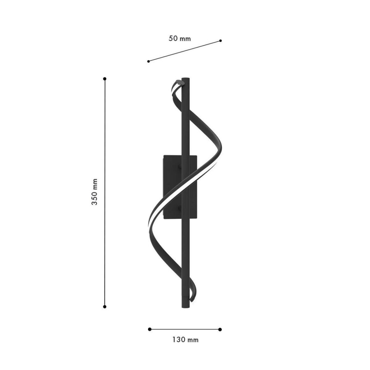 4180-1W, настенный светильник, D155xW140xH500, LEDx11W, 980LM, 4000K, included — изображение 2