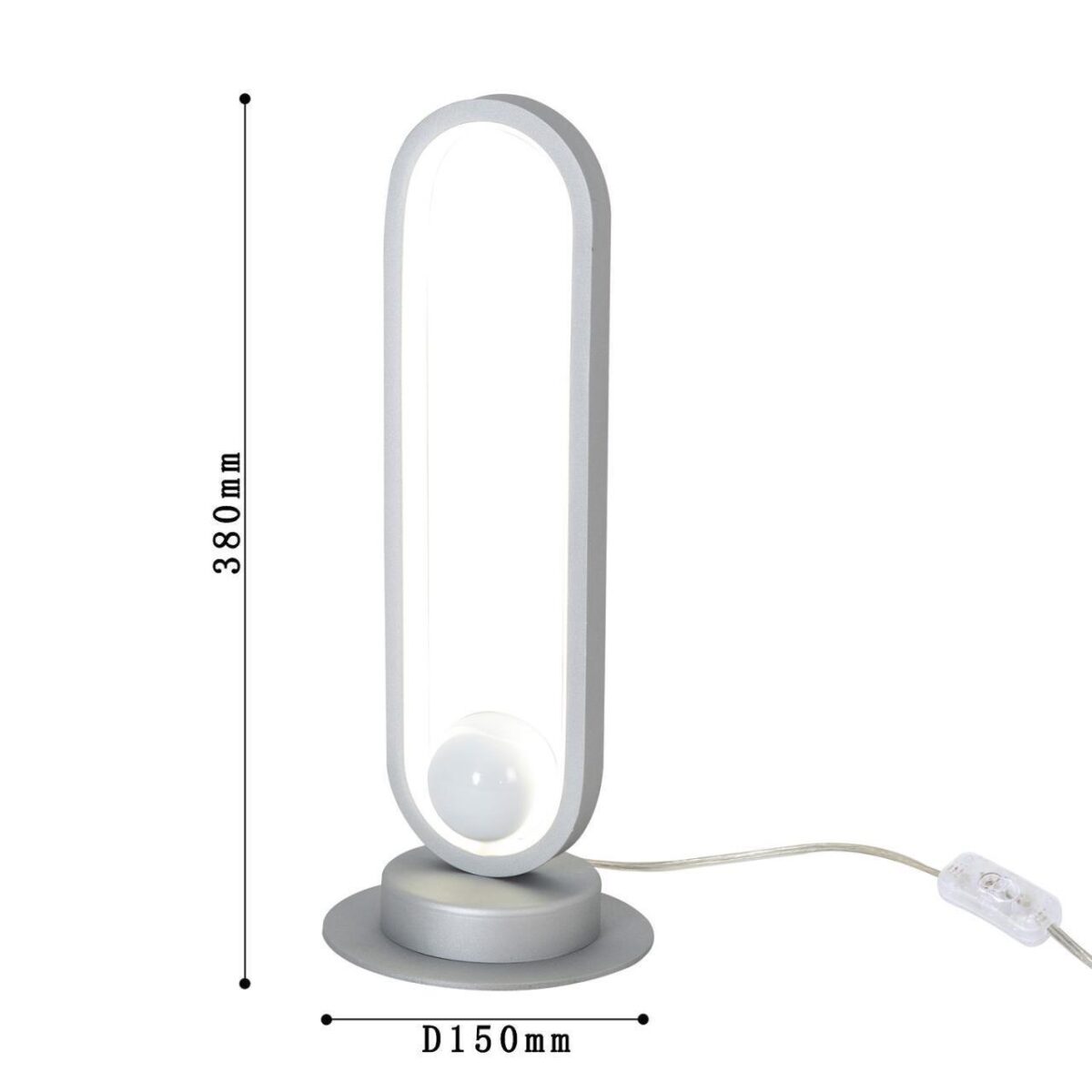 4222-1T, настольный светильник, D150xH380, LEDx16W, 1280LM, 4000K, included, switch — изображение 3