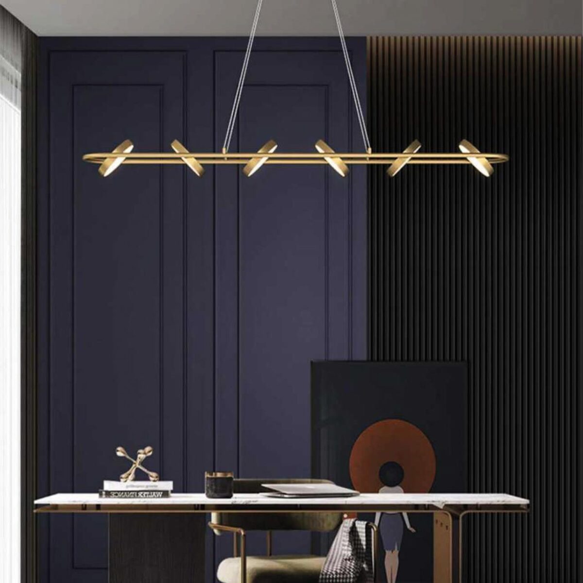 4677-6P, подвесная люстра, L1490xW190xH145/1200, LEDx90W, 3100LM, 3000-6000K, IP20, included, remote control — изображение 5