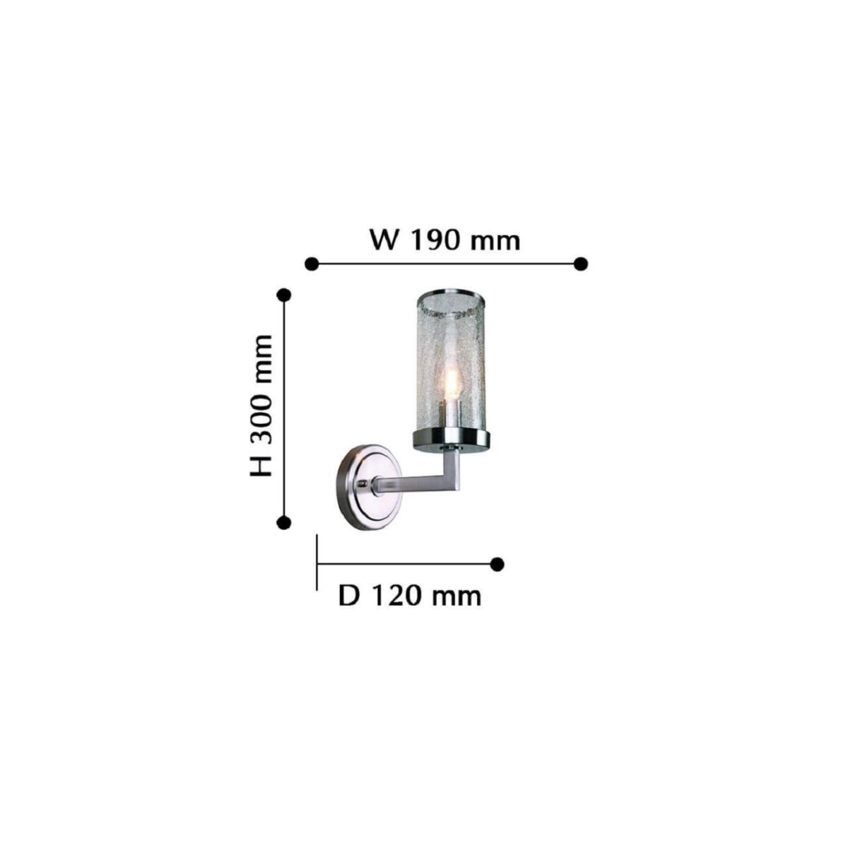 2374-1W, настенный светильник, D120xW190xH300, 1xE14x40W, excluded — изображение 2