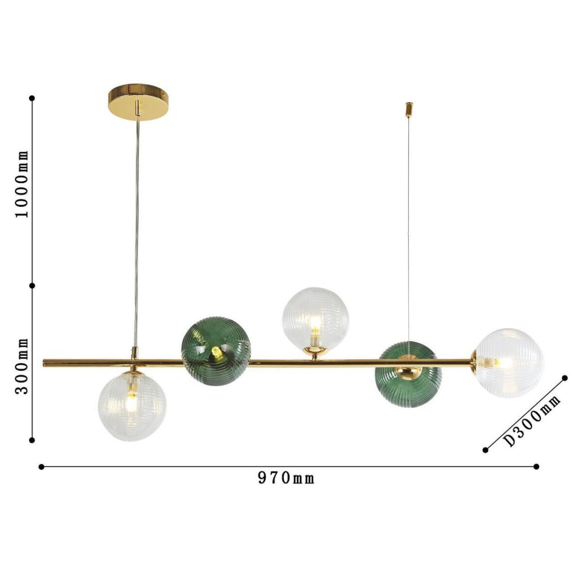 4035-5P, подвесная люстра, L970xW300xH300/1300, 5xG9LEDx5W, excluded — изображение 3