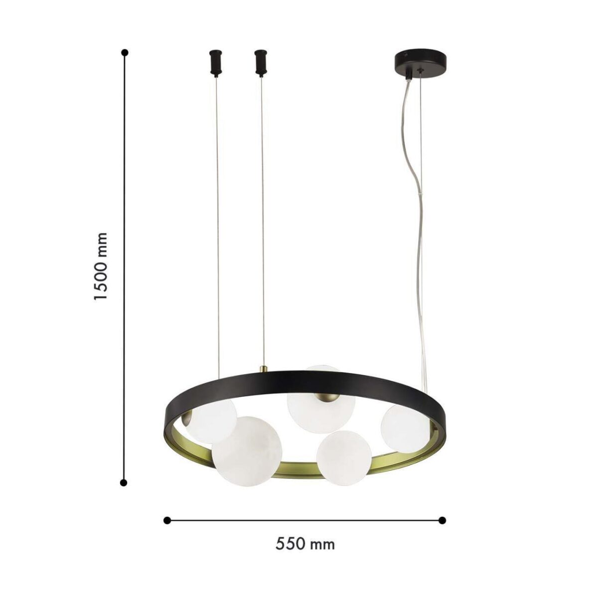 4628-5P, подвесная люстра, D550xH200/1500, 5xG9x28W, excluded — изображение 3