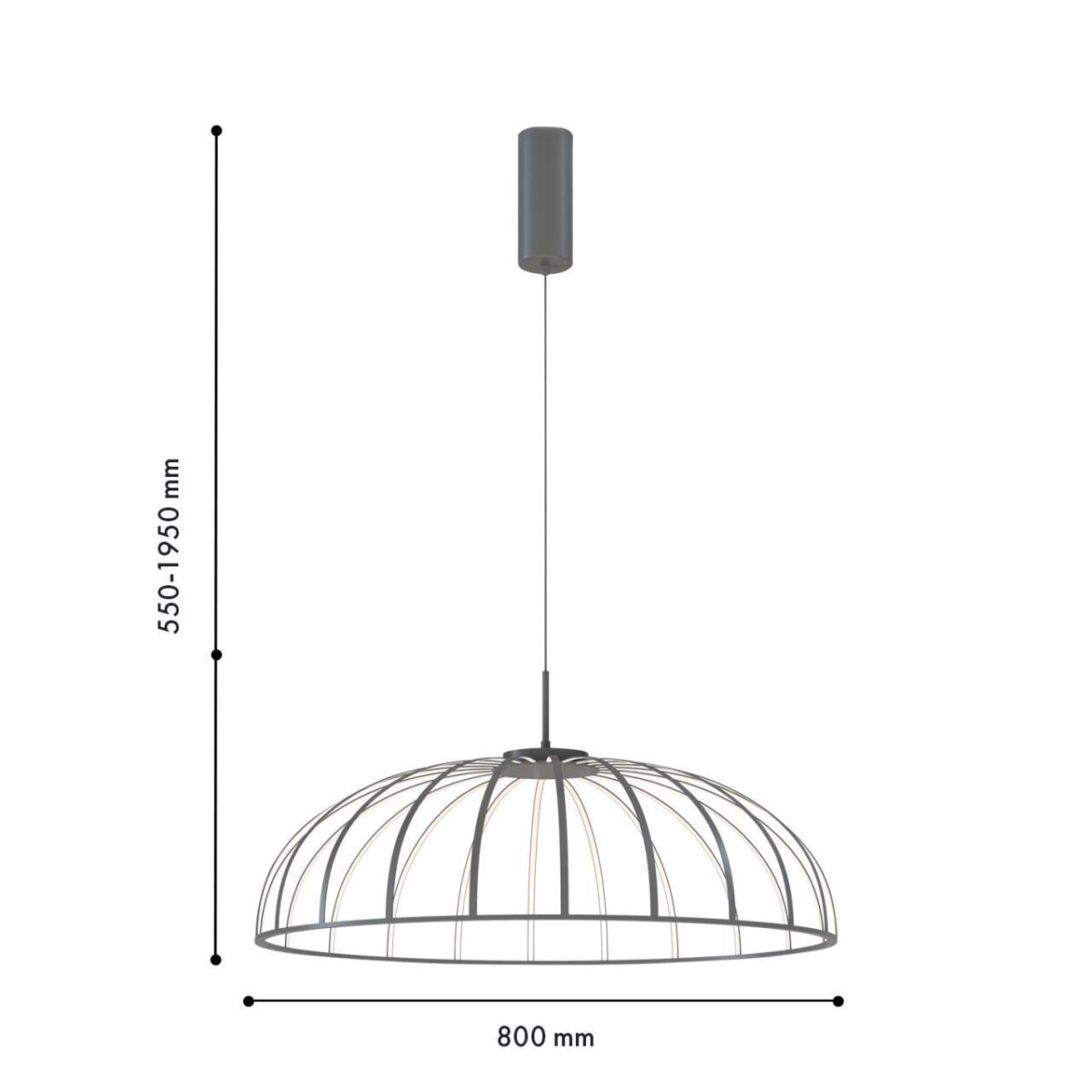 4285-8P, подвесная люстра, D800xH550/1950, LEDx70W, 7000LM, 4000K, included — изображение 2