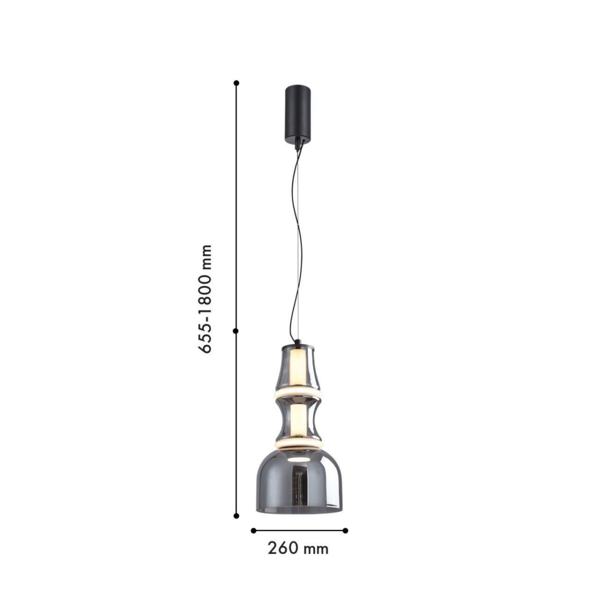 4243-2P, подвес, D260xH655/1800, LEDx12W, 675LM, 4000K, included — изображение 2