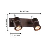 2025-2W, настенный светильник, D165xW265xH125, 2xGU10LEDx5W, 560LM, 3000K, included — изображение 2