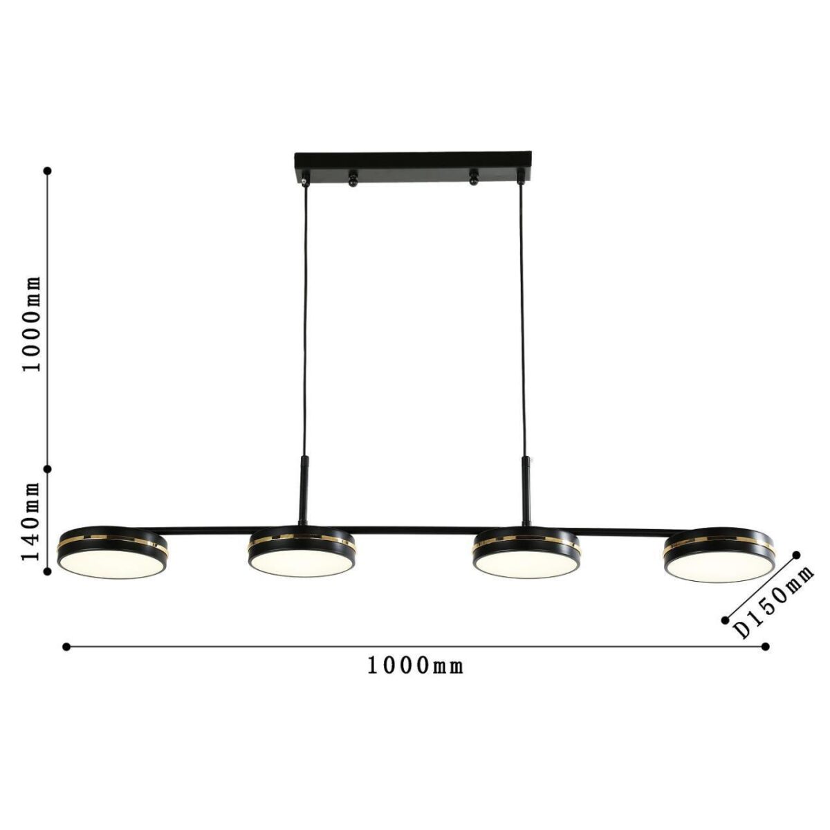 4042-4P, подвесная люстра, L1000xW150xH140/1140, 4xLEDx12W, 3840LM, 4000K, included — изображение 3