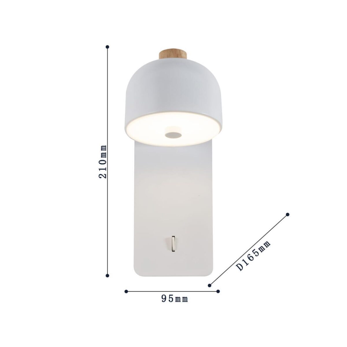 2834-1W, настенный светильник, D165xW95xH210, LEDx5W, 400LM, 3000K, included, switch — изображение 3