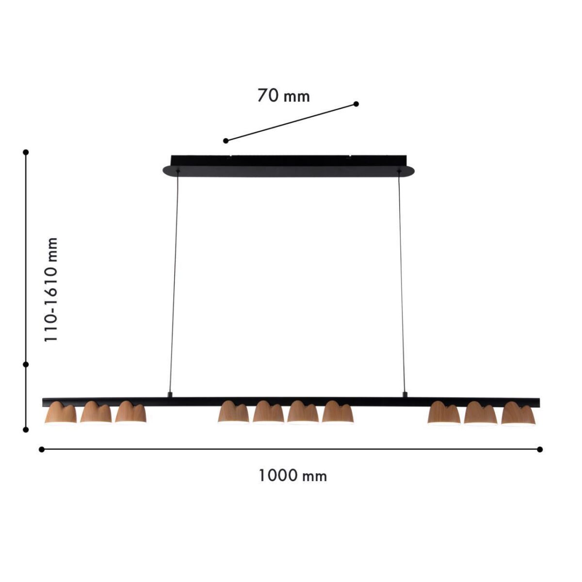 4266-10P, подвесная люстра, L1350xW70xH110/1610, LEDx48W, 2065LM, 4000K, included — изображение 3