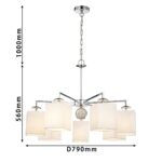 2821-7P, подвесная люстра, D790xH455/1520(H560/1625), 7xE14x40W, excluded — изображение 8