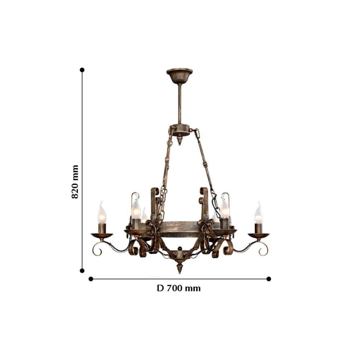 2159-6P, люстра подвесная, D700xH820, 6xE14x40W, excluded — изображение 4