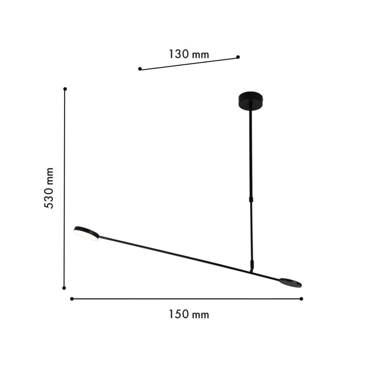 4572-1C, потолочный светильник, L1110xW120xH600/1100, LEDx7W, 560LM, 4000K, included — изображение 3