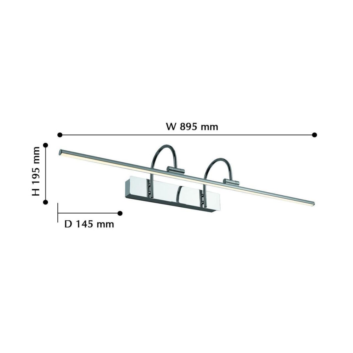 2431-3W, настенный светильник, D170xW885xH195, 1xLEDx16W, 1280LM, 4000K, IP44, included — изображение 2