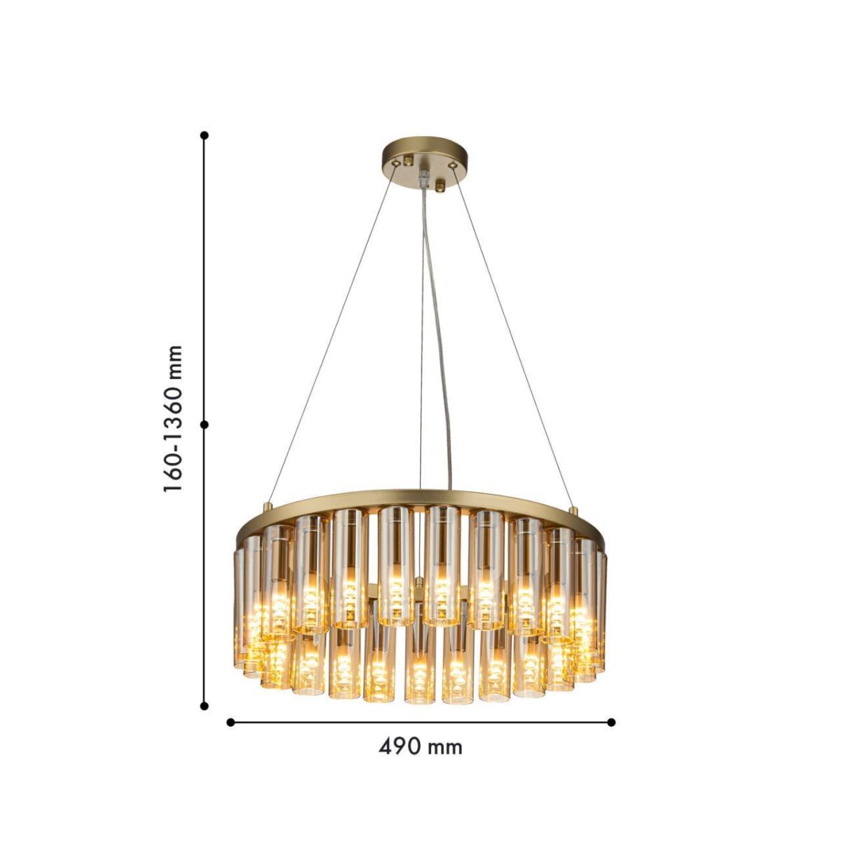 4503-25P, подвесная люстра, D490xH160/1360, 25xG9LEDx2W, 1750LM, 3000K, included — изображение 3