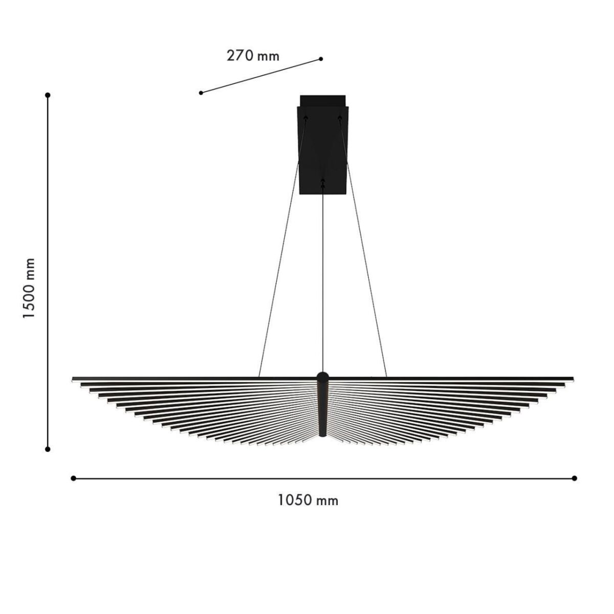 4381-2P, подвесная люстра, L1050xW270xH1500, LEDx60W, 4200LM, 4000K, included — изображение 2