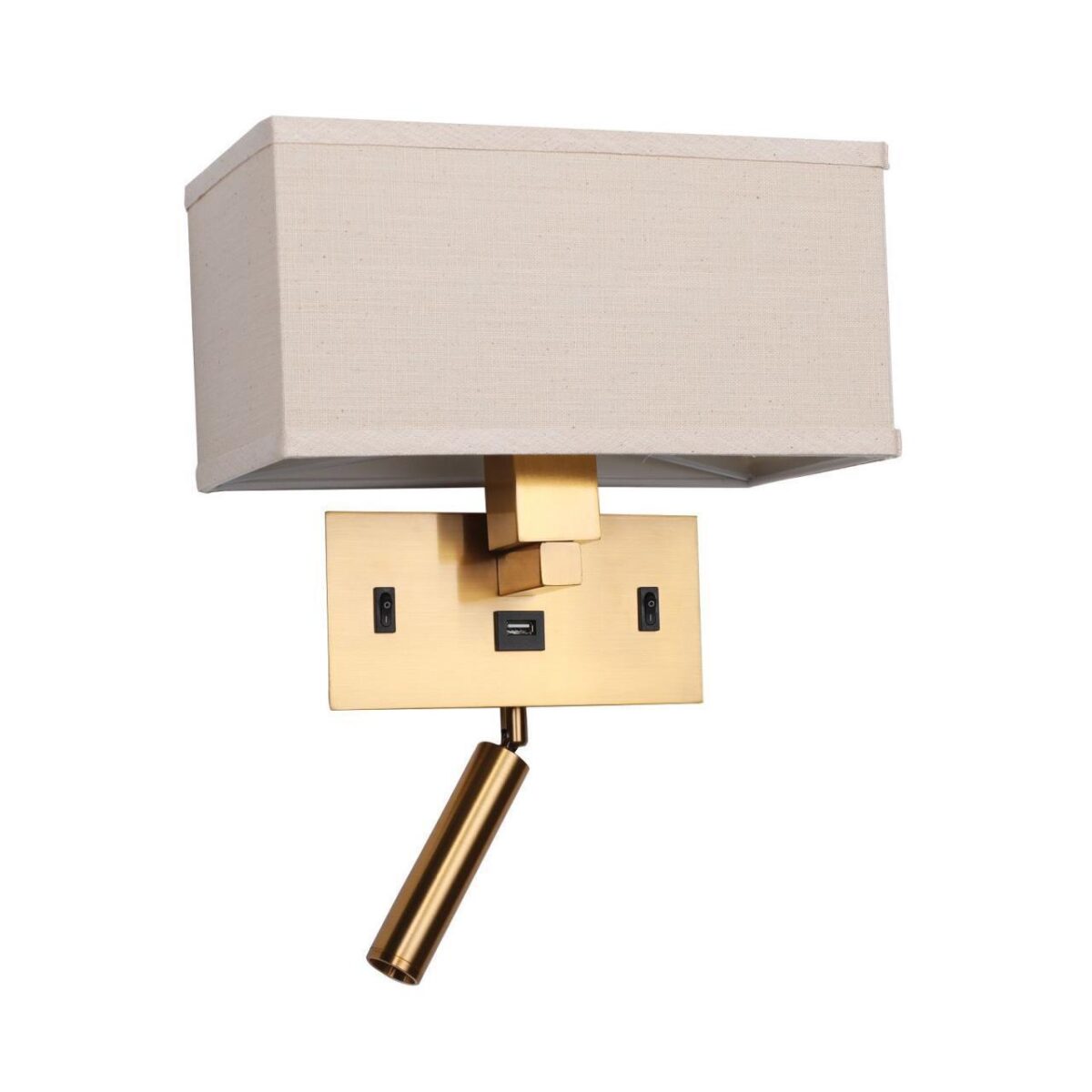 2225-2W, настенный светильник, L280xW140xH220, 1*E27*25W, excluded + 1*LED*2W, 180LM, 4000K, included, USB 2225-2W, настенный светильник, L280xW140xH220, 1*E27*25W, excluded + 1*LED*2W, 180LM, 4000K, included, USB — изображение 1