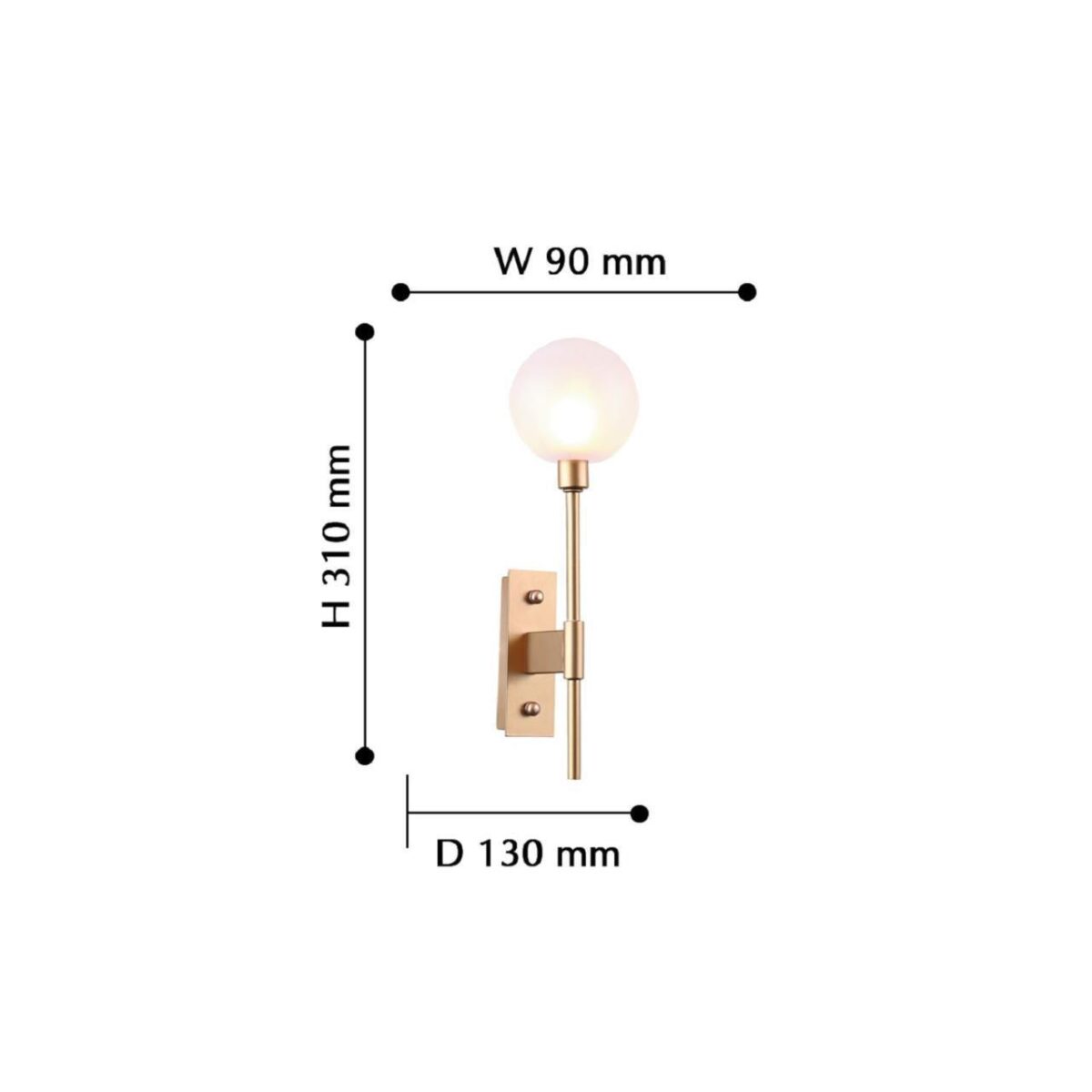 2515-1W, настенный светильник, D130xW90xH310, 1xG9x40W, excluded — изображение 3