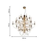 1893-30P, люстра подвесная, D860xH720/1720, 30xE14x40W, excluded — изображение 2