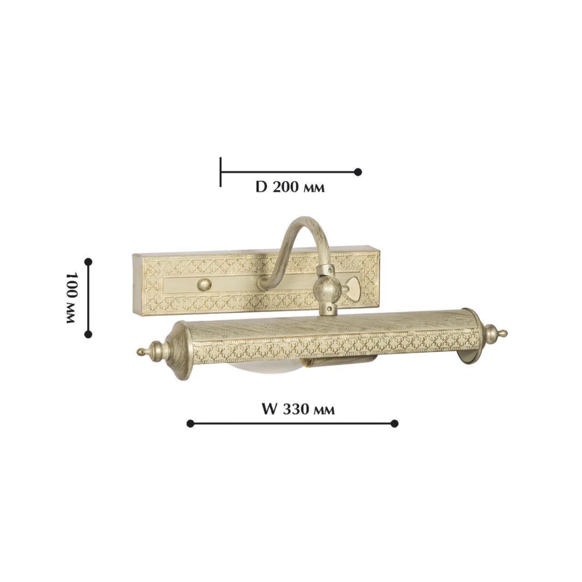 1288-1W, настенный светильник, D200xW330xH100, 1xE14x40W, excluded — изображение 3