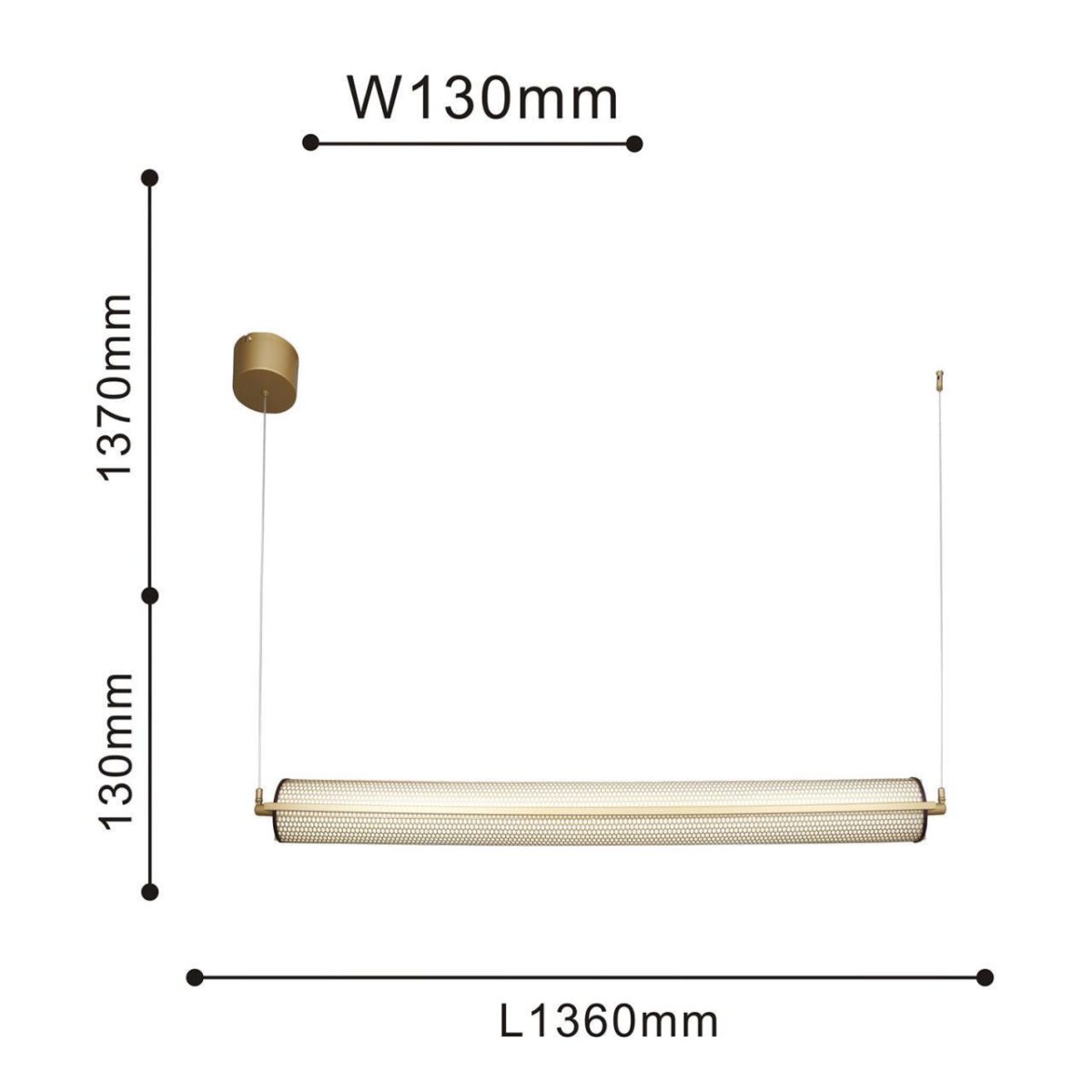 4190-1P, подвес, D130xH1400/2700 + L1360xW130xH300/1500, LEDx33W, 2805LM, 4000K, included — изображение 5