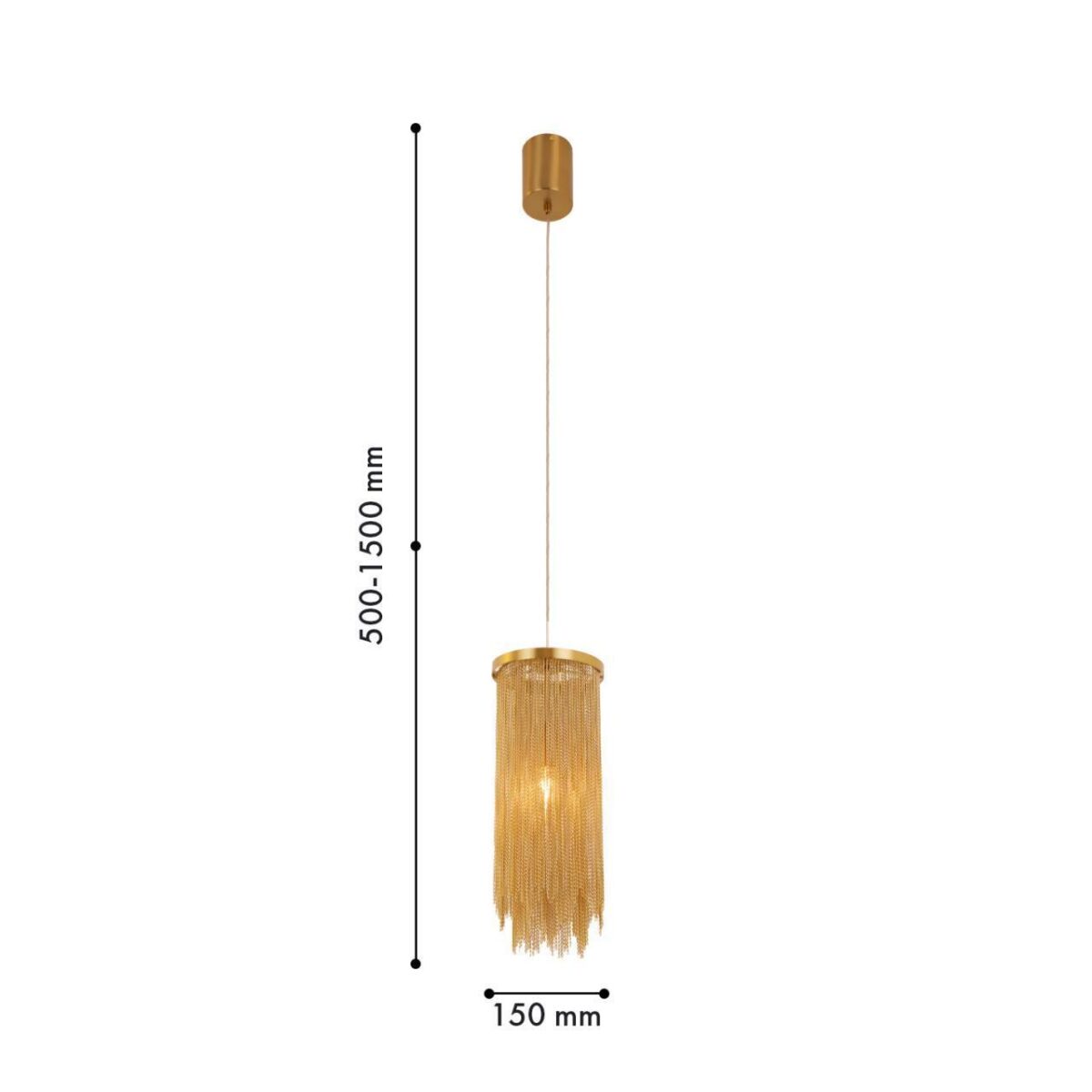 4491-1P, подвес, D150xH500/1500, 1xE14x40W, excluded — изображение 2
