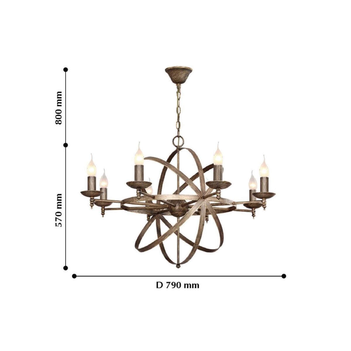 2166-8P, люстра подвесная, D790xH570/1370, 8xE14x40W, excluded — изображение 5