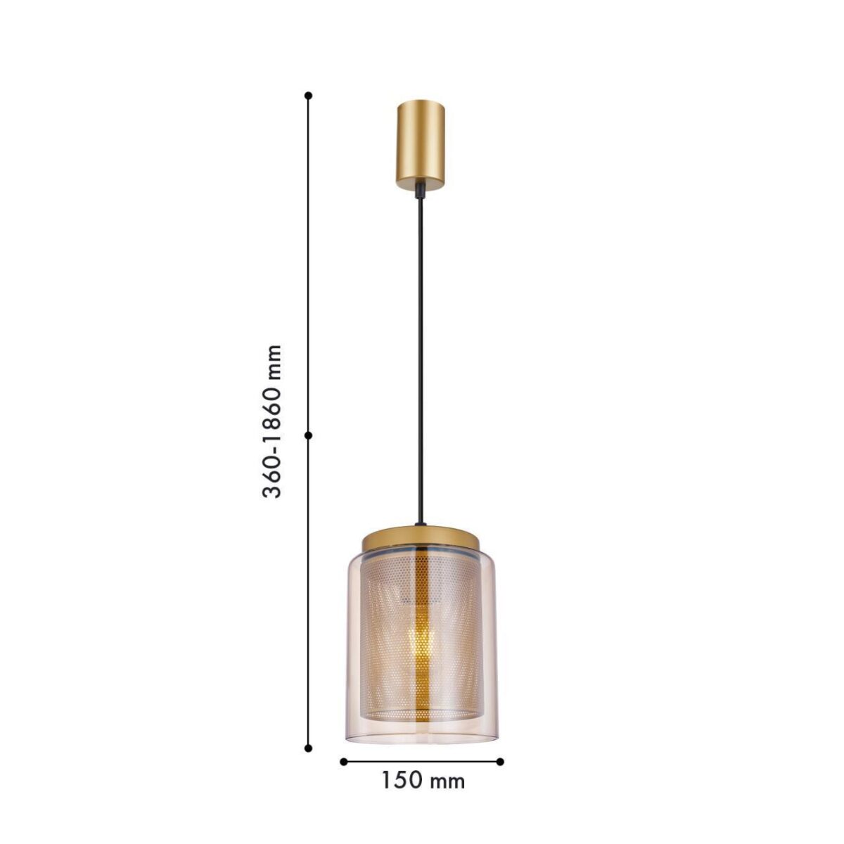 4346-1P, подвес, D150xH360/1860, 1xE27x40W, excluded — изображение 2