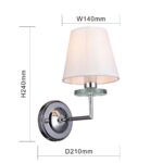 2616-1W, настенный светильник, D210xW140xH240, 1xE14x40W, excluded — изображение 3