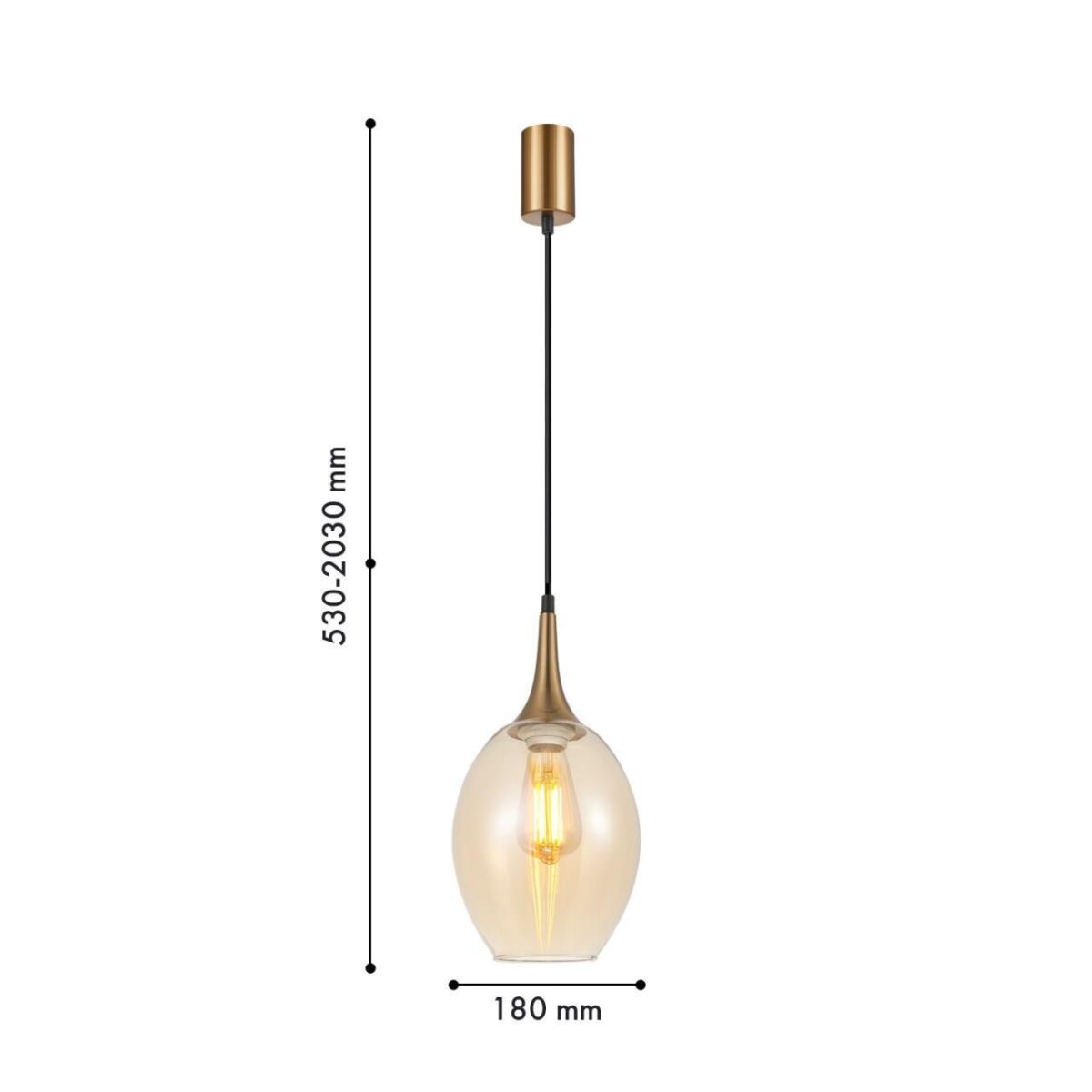 4360-1P, подвес, D180xH530/2030, 1xE27x40W, excluded — изображение 2