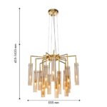 4500-15P, подвесная люстра, D555xH435/1635, 15xG9x25W, excluded — изображение 2