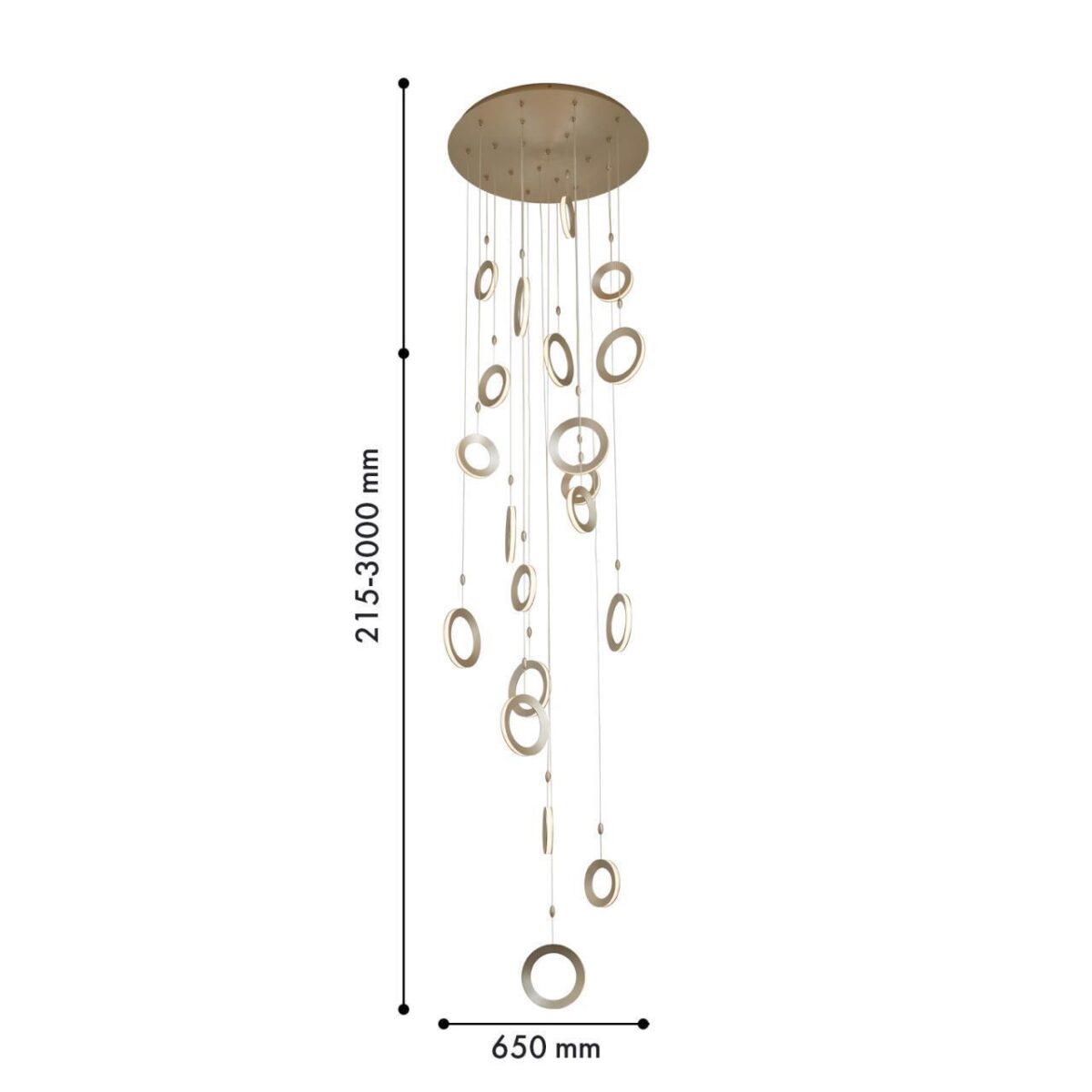 4322-20P, подвесная люстра, D650xH215/3000, 10xLEDx7W + 10xLEDx5W, 9600LM, 4000K, included — изображение 2