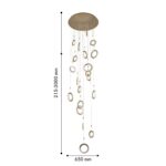 4322-20P, подвесная люстра, D650xH215/3000, 10xLEDx7W + 10xLEDx5W, 9600LM, 4000K, included — изображение 2