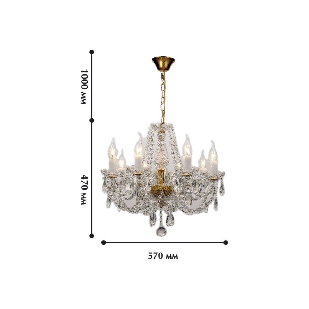 1736-8P, люстра подвесная, D570xH490/1490, 8xE14x40W, excluded — изображение 2