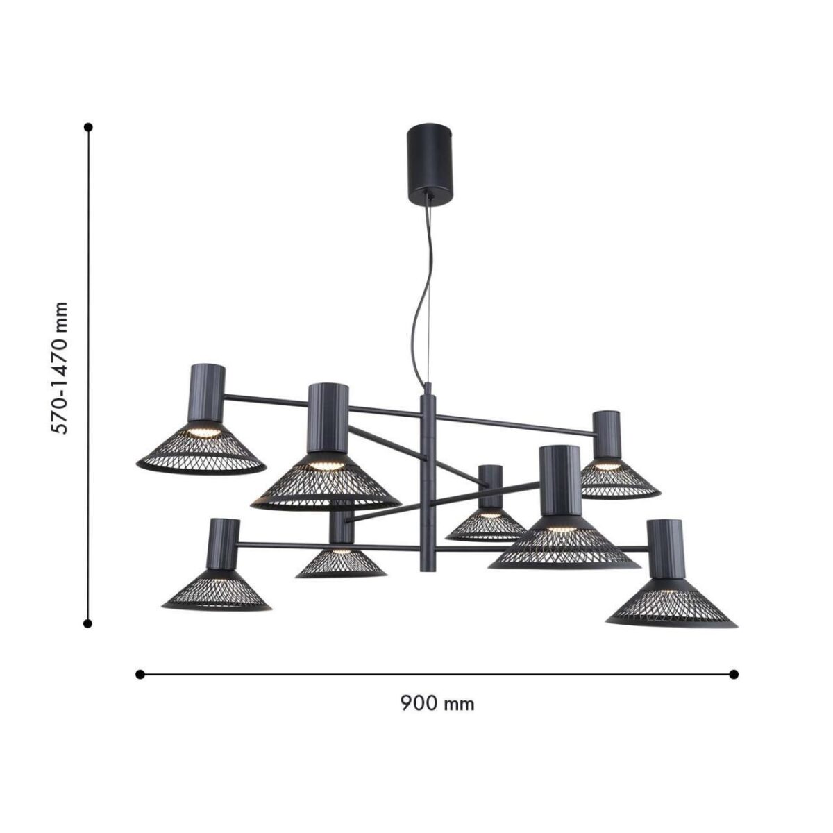 4623-8P, подвесная люстра, D900xH570/1470, 8xLEDx6W, 5280LM, 3000K, included — изображение 3
