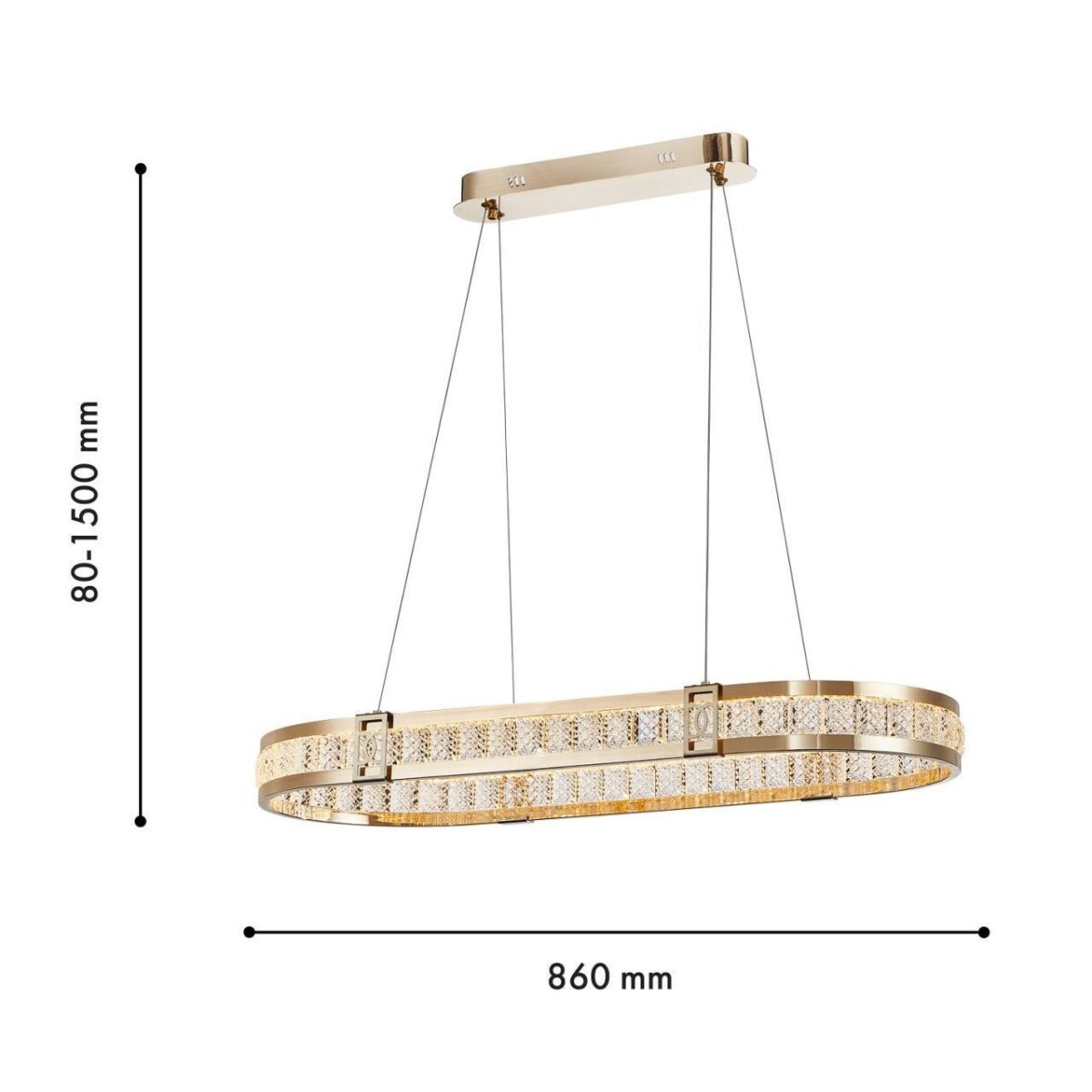 4206-9P, подвесная люстра, L860xW360xH80/1500, 2xLEDx35W, 7000LM, 3000K, included — изображение 3