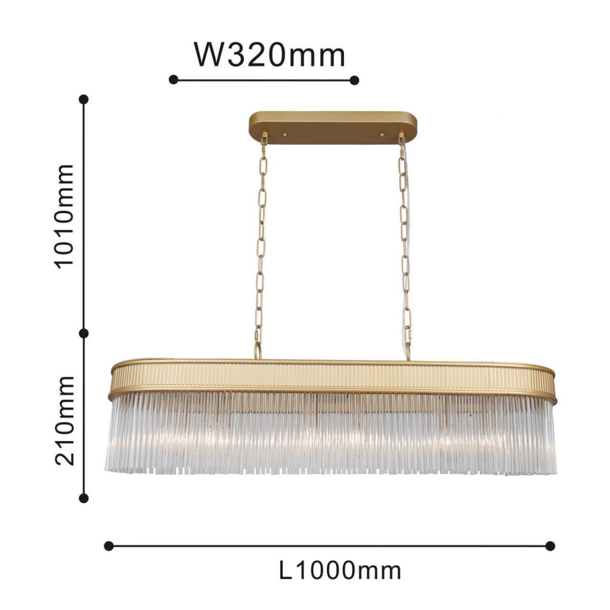 4200-12P, подвесная люстра, L1000xW320xH380/1220, 12xE14x40W, excluded — изображение 3