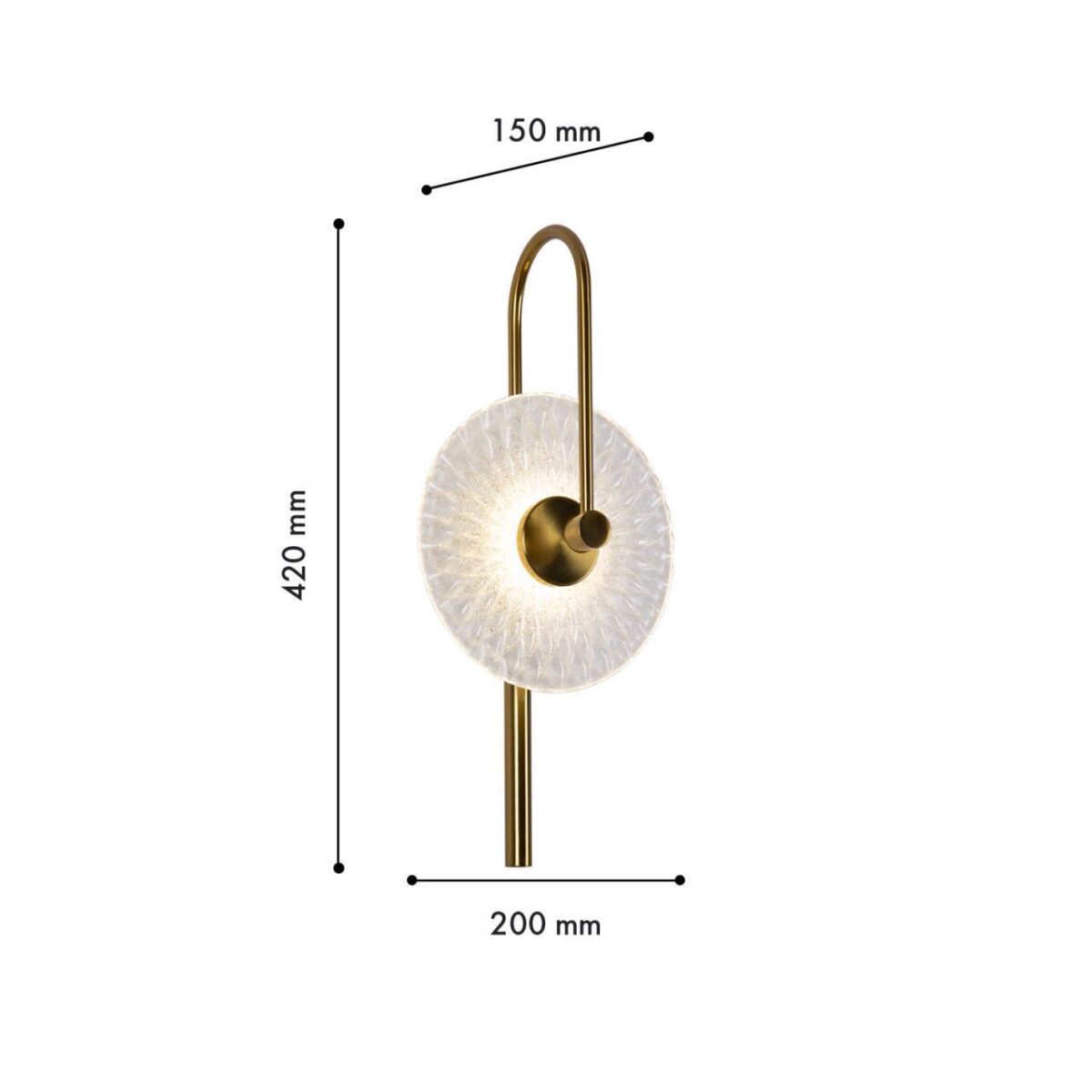 4270-1W, настенный светильник, D150xW200xH420, LEDx8W, 400LM, 4000K, included — изображение 3