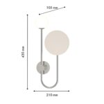 4565-1W, настенный светильник, D100xW210xH430, 1xG9x40W, IP20, excluded — изображение 2