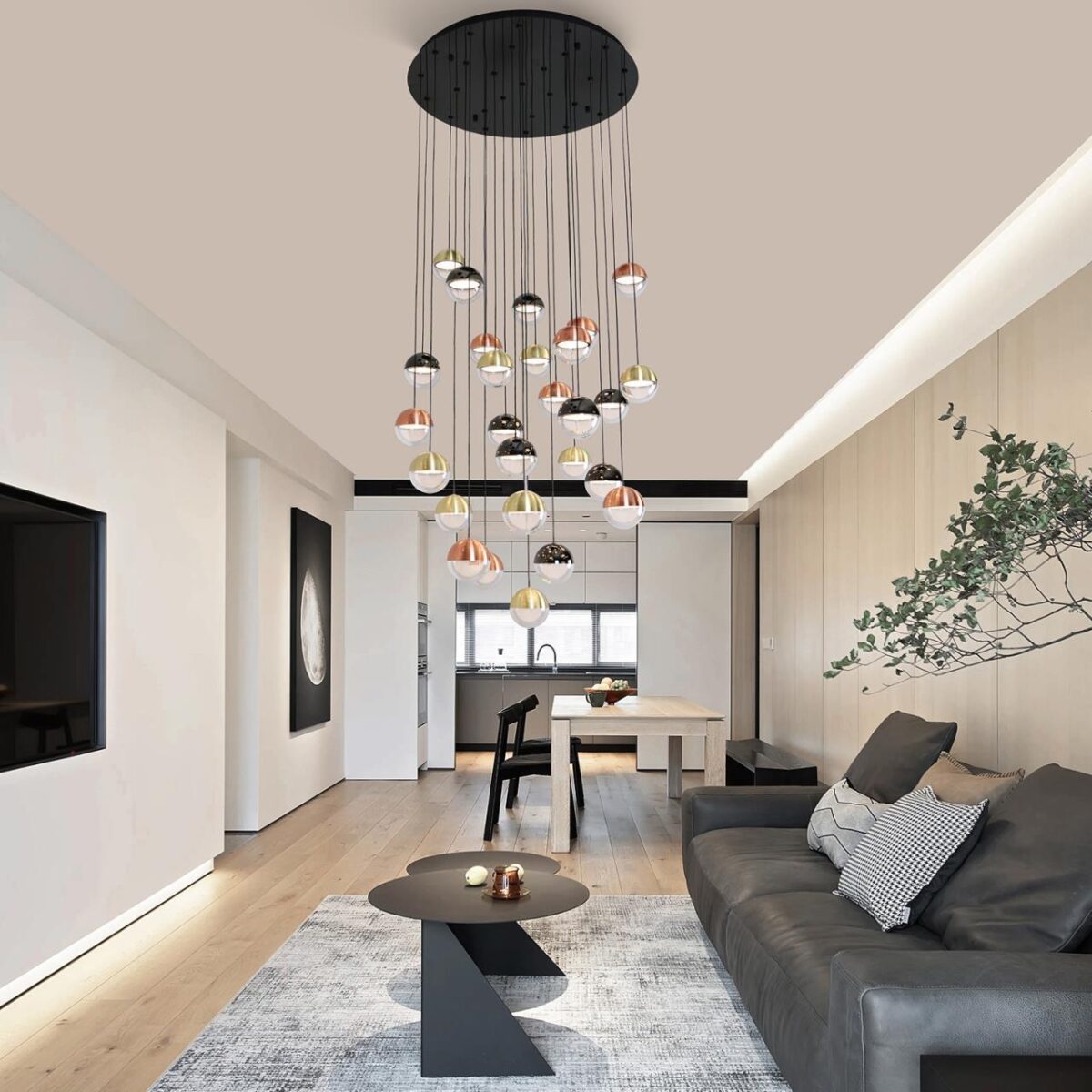 4371-27P, подвесная люстра, D830xH2680, 27xLEDx5.4W, 10220LM, 4000K, CRI>90, included — изображение 6