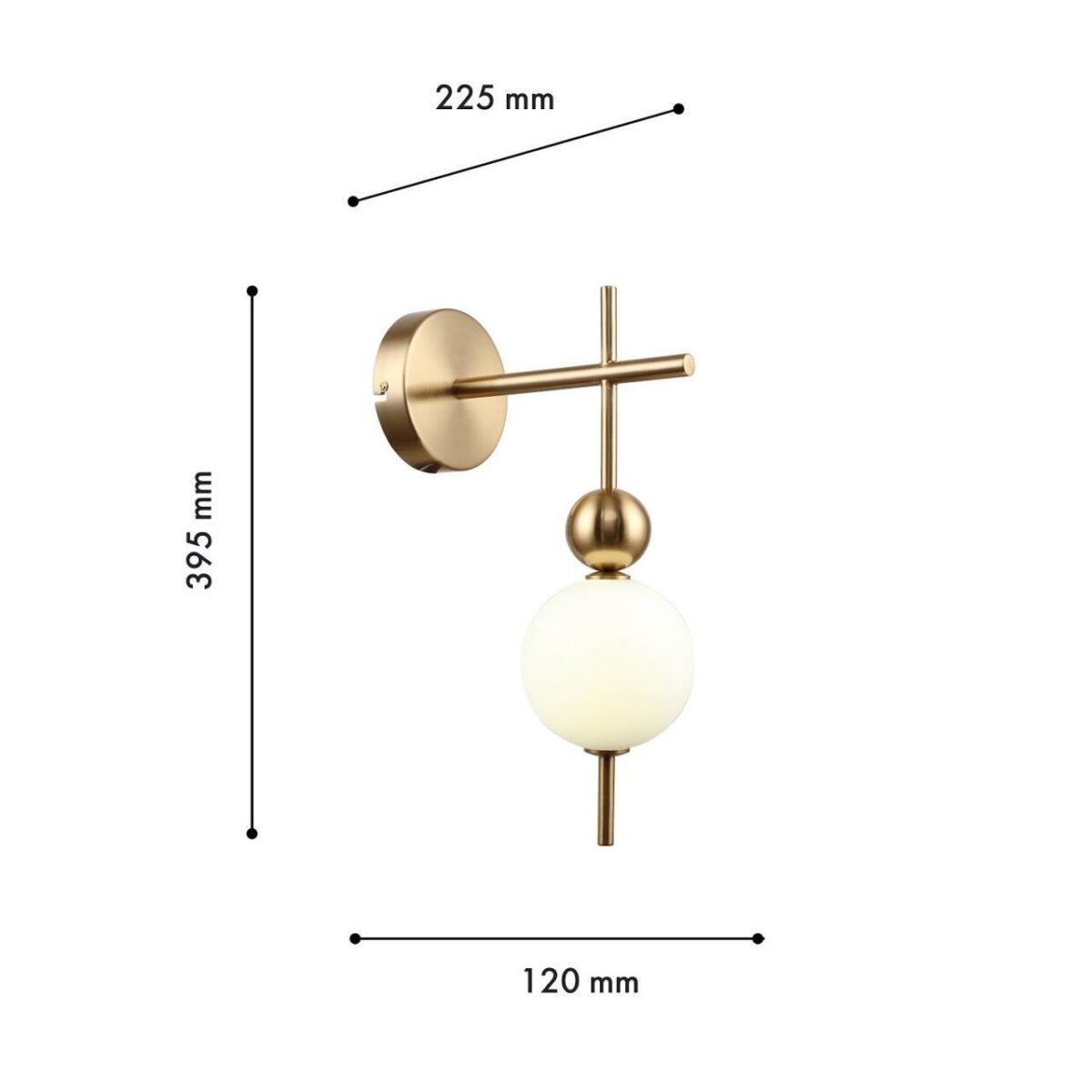 4088-1W, настенный светильник, D225xW120xH395, 1xLEDx6W, 450LM, 4000K, included — изображение 3