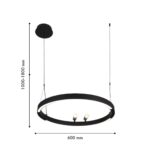 4474-1P, подвесная люстра, D600xH1000/1800, LEDx58W + 2xLEDx3W, 1860LM, 3000-6500K, included, remote control — изображение 3